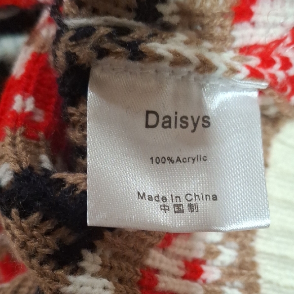 Daisys Boutique Women's Red and Green Holiday Cardigan Size L - Picture 7 of 8